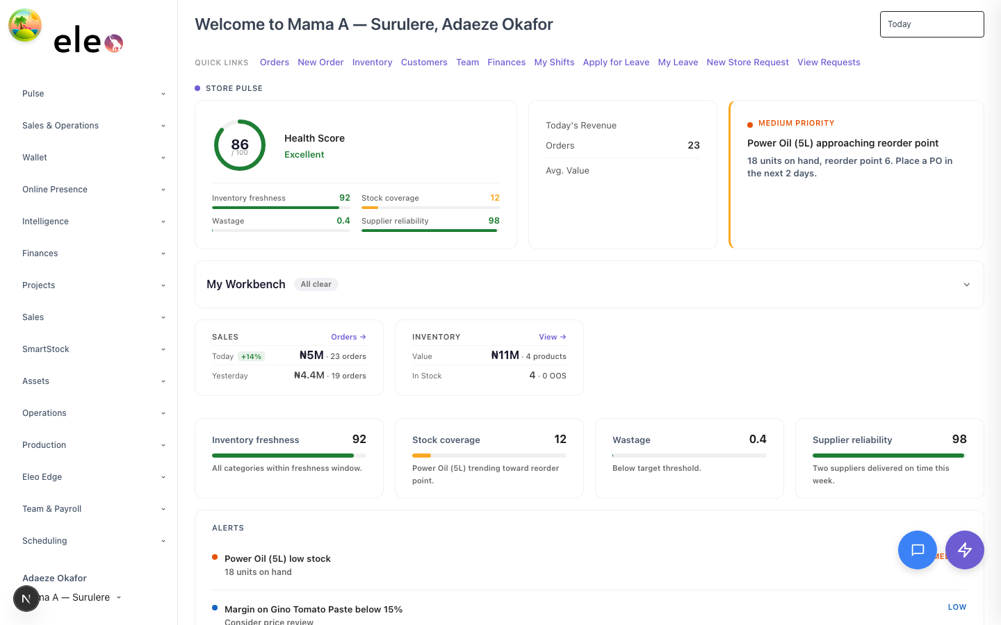 First-time landing after account creation